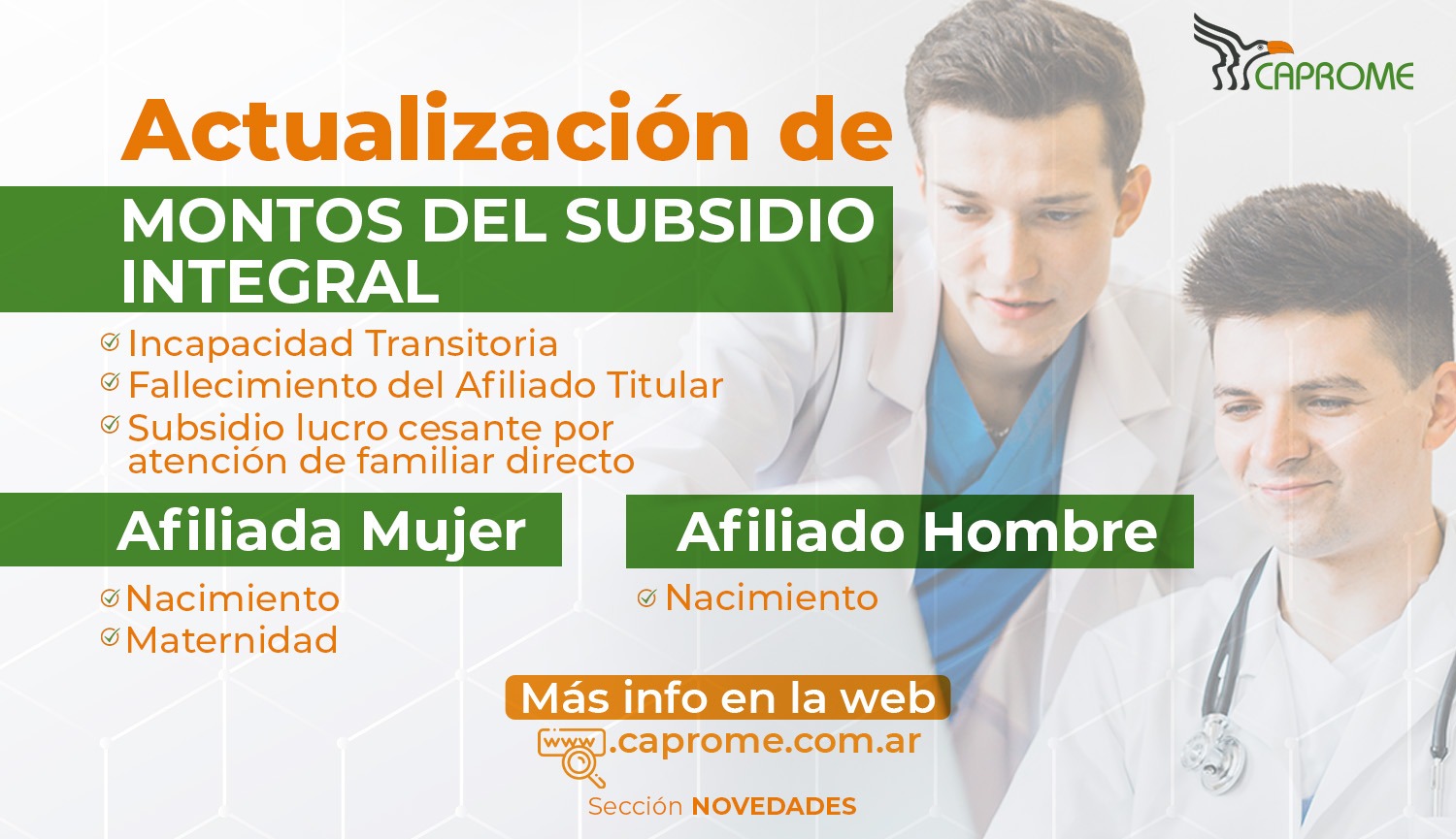Actualización de montos Subsidio Integral